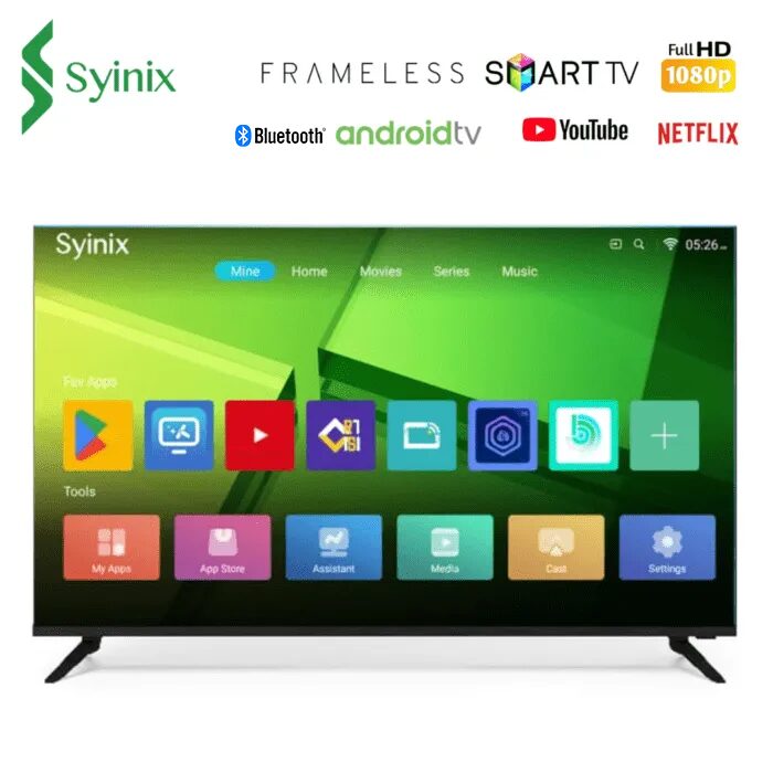 Syinix 32 inch Smart Android TV 32S65 Frameless YouTube Netflix i-Cast