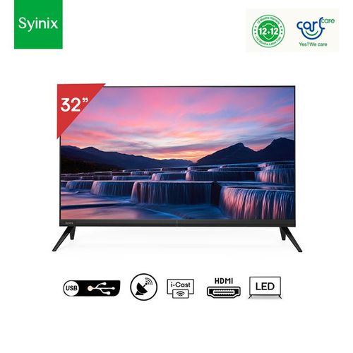 Syinix 32E62M 32" Inch Frameless Digital LED TV I-cast Screen Inbuilt Decoder Television