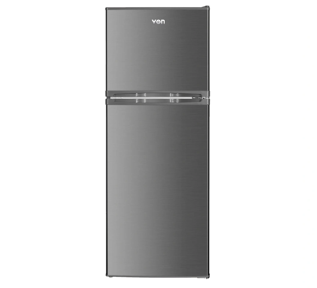 Von VRT-181DRAX Double Door Fridge - 181L, Inox